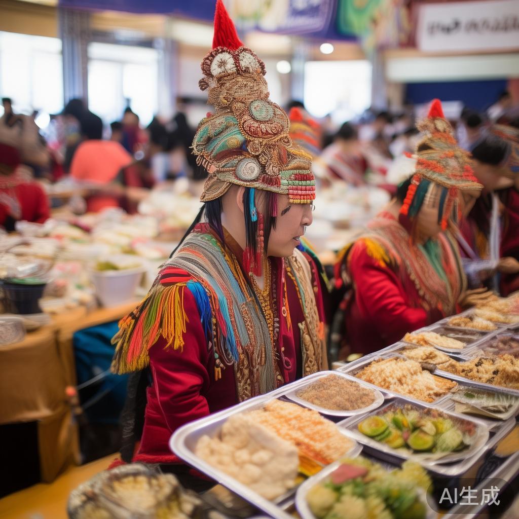 在各类体育赛事同时举办的文化交流活动中，传统艺术表